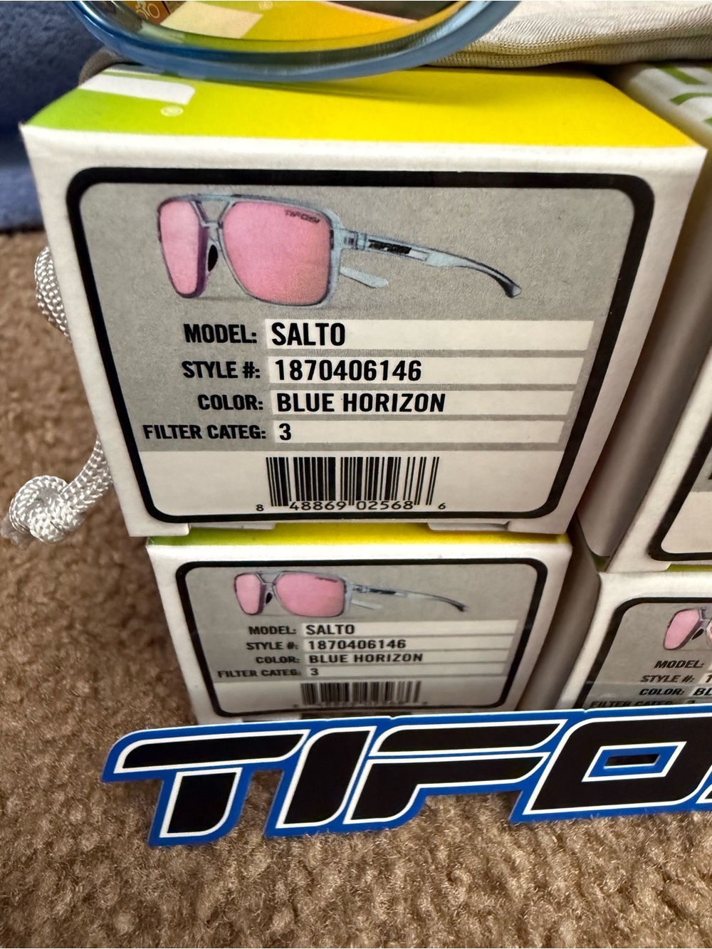 Tifosi Optics Translucent Blue Frame Sunglasses with Pink Mirrors - Picture 2 of 3